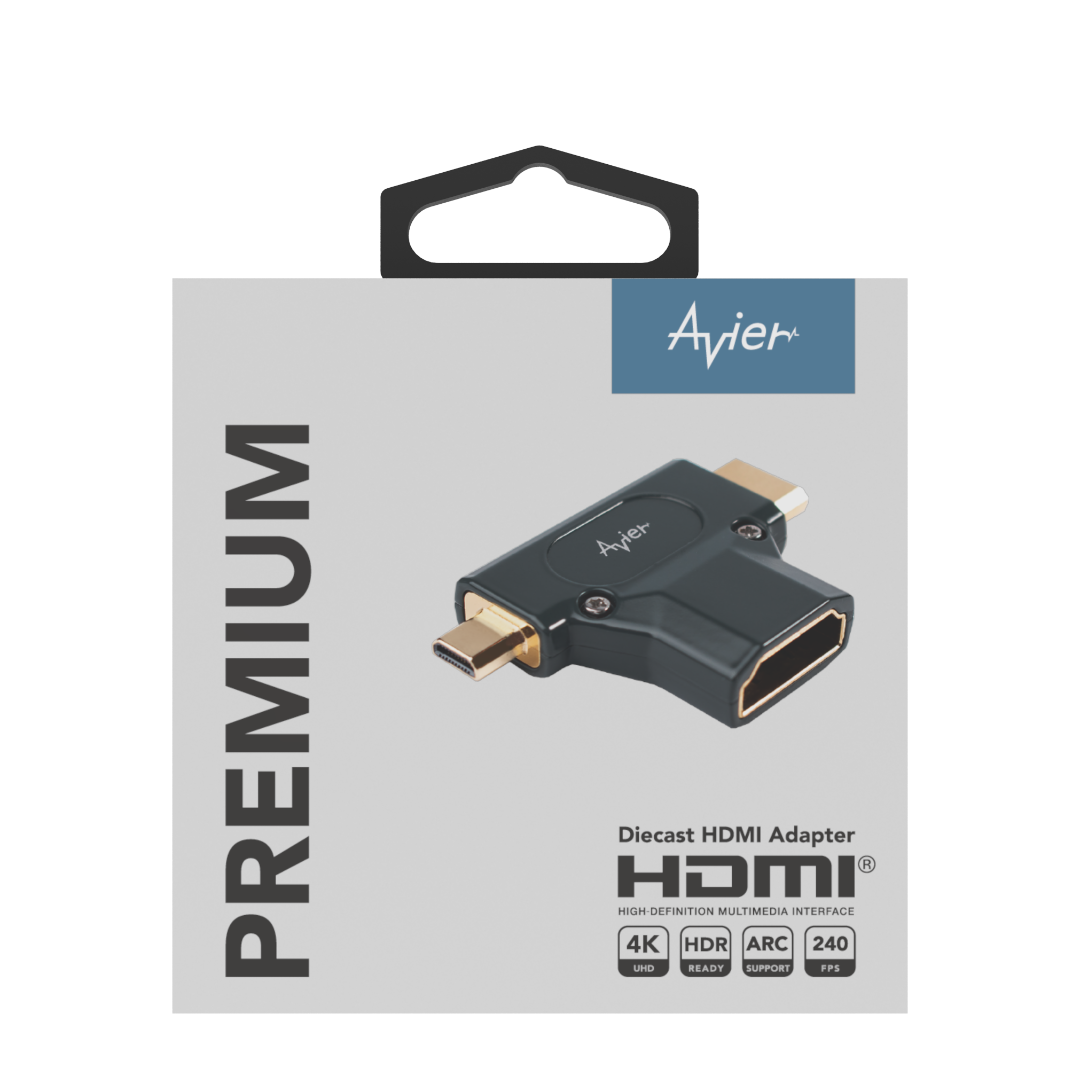 Avier PREMIUM Diecast HDMI Adapter - HDMI A Female To C&D​