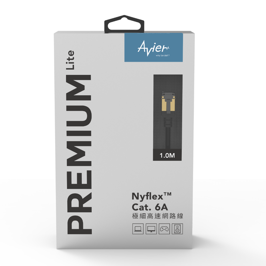 Avier Premium Lite Nyflex Slim Cat 6A Cord